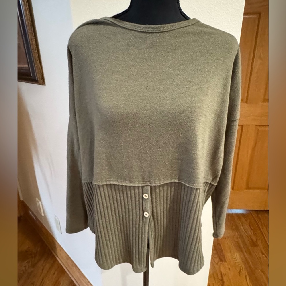 mts Olive Green Crew Neck Sweater